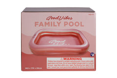 Inflatable Family Swimming Pool Extra Large Twin Tube Heavy Duty PVC Pink 262x175x50cm