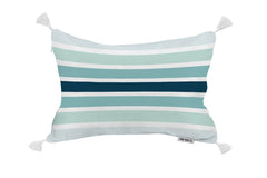 Ocean Tide Inflatable Beach Pillow With Tassels , PVC Insert, Water Resistant