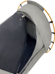 King Single Trakker Easy Setup Swag 420gsm Heavy Duty Ripstop Canvas, Ultra Fine Mesh, Aluminium Poles, High Density Foam Mattress, Weatherproof, Durable, Carry Bag with Handles 90x210cm