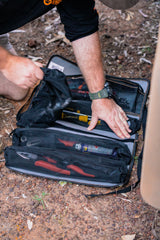 Large Canvas Utility Roll, Hangable Camping Storage Organise for Toiletries, Kitchen Utensils, Tools & More - 400gsm Ripstop Canvas 60x40cm