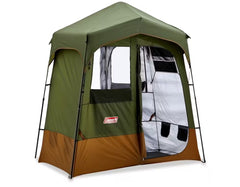 Instant Up Double Shower Ensuite Tent, Vented, Heavy Duty Floor, Storage Pockets, Silver Lined, Shower Hose Access Port
