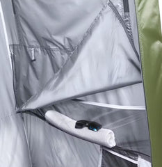 Instant Up Single Shower Ensuite Tent, Vented, Heavy Duty Floor, Storage Pockets, Silver Lined, Shower Hose Access Port