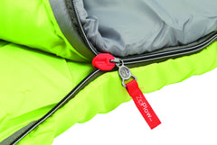 Fyrefly Green Kids Sleeping Bag, Comfort Cuff, ThermoTech® Insulation, Glow in the Dark, Interior pocket, Temp Rating: 7°C, Machine Washable, Max User Height 152cm, 167 x 66 cm