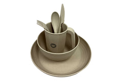 6pc 1 Person Wheat Straw Dinner Set - Beige or Blue