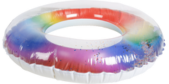 Large Inflatable Swim Ring Rainbow Glitter 78cm