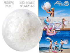 Large Inflatable White Feather Beach Ball 60cm