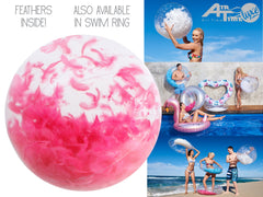 Large Inflatable Pink Feather Beach Ball 60cm