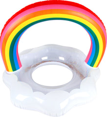 Extra Large Inflatable Rainbow Swim Ring 85x75cm - Ages 6+