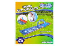 Shark Slip and Slide Water Game 4m, Sprays Water, Connects to Hose Ages 5-14yrs