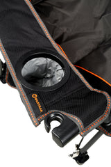 Yardie Deluxe Foldable Arm Chair with Shoulder Strap, Built-in Cooler Storage, Drink Holder, Wine Glass Holder