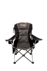 Yardie Deluxe Foldable Arm Chair with Shoulder Strap, Built-in Cooler Storage, Drink Holder, Wine Glass Holder