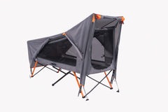 Compact Wildtrak Leisure Australia Stretcher Tent assembled for a quick camp setup.