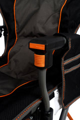 Cheynes Deluxe Solid Arm Camp Chair | High Back, Cushioned Seat | Wine Glass Holders, Media Pocket & 200kg Weight Rating