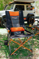Foldable camp chair for convenient outdoor seating