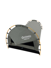 King Single Trakker Easy Setup Swag 420gsm Heavy Duty Ripstop Canvas, Ultra Fine Mesh, Aluminium Poles, High Density Foam Mattress, Weatherproof, Durable, Carry Bag with Handles 90x210cm