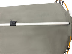 King Single Trakker Easy Setup Swag 420gsm Heavy Duty Ripstop Canvas, Ultra Fine Mesh, Aluminium Poles, High Density Foam Mattress, Weatherproof, Durable, Carry Bag with Handles 90x210cm