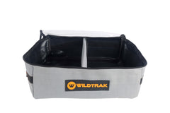 Open Wildtrak canvas storage bag with reinforced waterproof lining.