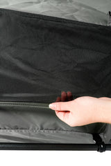 Foldable Wildtrak dog tent designed for camping and relaxing outside with your dog.