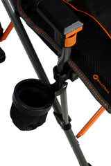 Cheynes Deluxe Solid Arm Camp Chair | High Back, Cushioned Seat | Wine Glass Holders, Media Pocket & 200kg Weight Rating