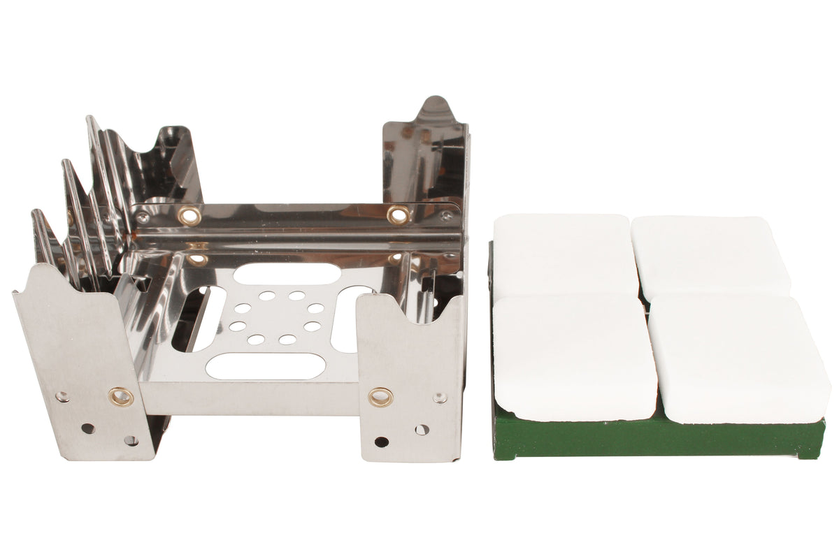 Folding Camp Stove with Fuel Tablets 12x9x3cm