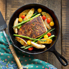 Cast Iron Skillet Set 3PCe with Pour Spout and Handles