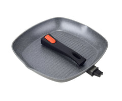 Non Stick Induction Safe Grill Pan with Detachable Handle 28cm