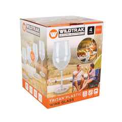 Wine Glasses 355ml, 4 Pack, Tritan Shatter-Proof Plastic, BPA Free & Lightweight