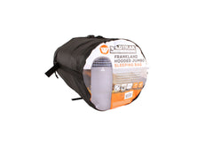 Frankland Jumbo Hooded Sleeping Bag, -2 to -7°C, Flannel Inner, Cotton Canvas Outer Shell, Auto Lock Zips, Sewn-through Contruction, Sewn-in Storage Pocket, Storage Bag, Hanging Loops, 90x230cm