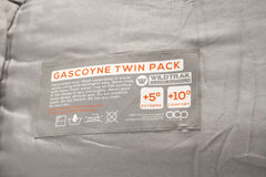 Gascoyne Twin Hooded Sleeping Bag, 5-10°C, Single or Double, Breathable Lining, Polyester Ripstop Outer, Auto Lock Zips, Sewn-in Storage Pocket, Hanging Loop, Storage Bag, 90x230cm