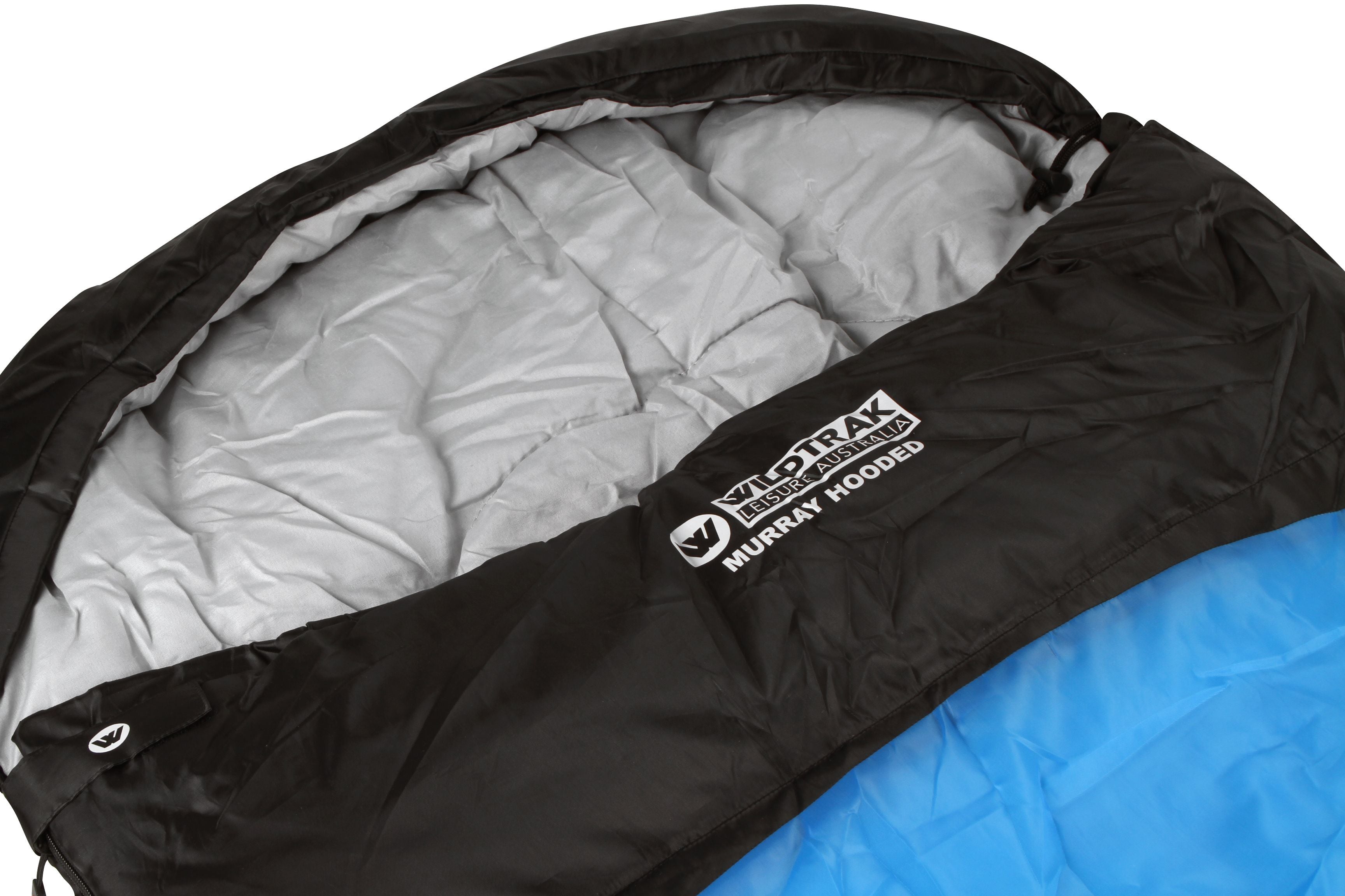 Murray Hooded Sleeping Bag in black and Navy blue color