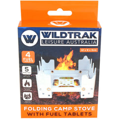 Folding Camp Stove with Fuel Tablets 12x9x3cm