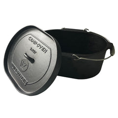 Cast Iron 9.5 Quart Heavy Duty Pre-Seasoned Oval Camp Oven with Lip and Handle 41.5x36x29.5cm