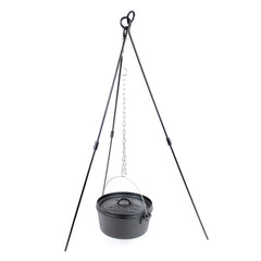 Heavy Duty 9mm Steel Camp Oven Tripod with Adjustable Chain 90cm