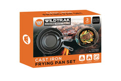 Cast Iron Skillet Set 3PCe with Pour Spout and Handles