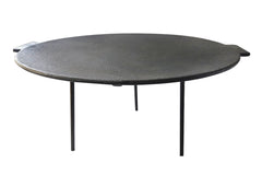 Pre-Seasoned Round Cast Iron BBQ Plate with Removable Legs 45cm