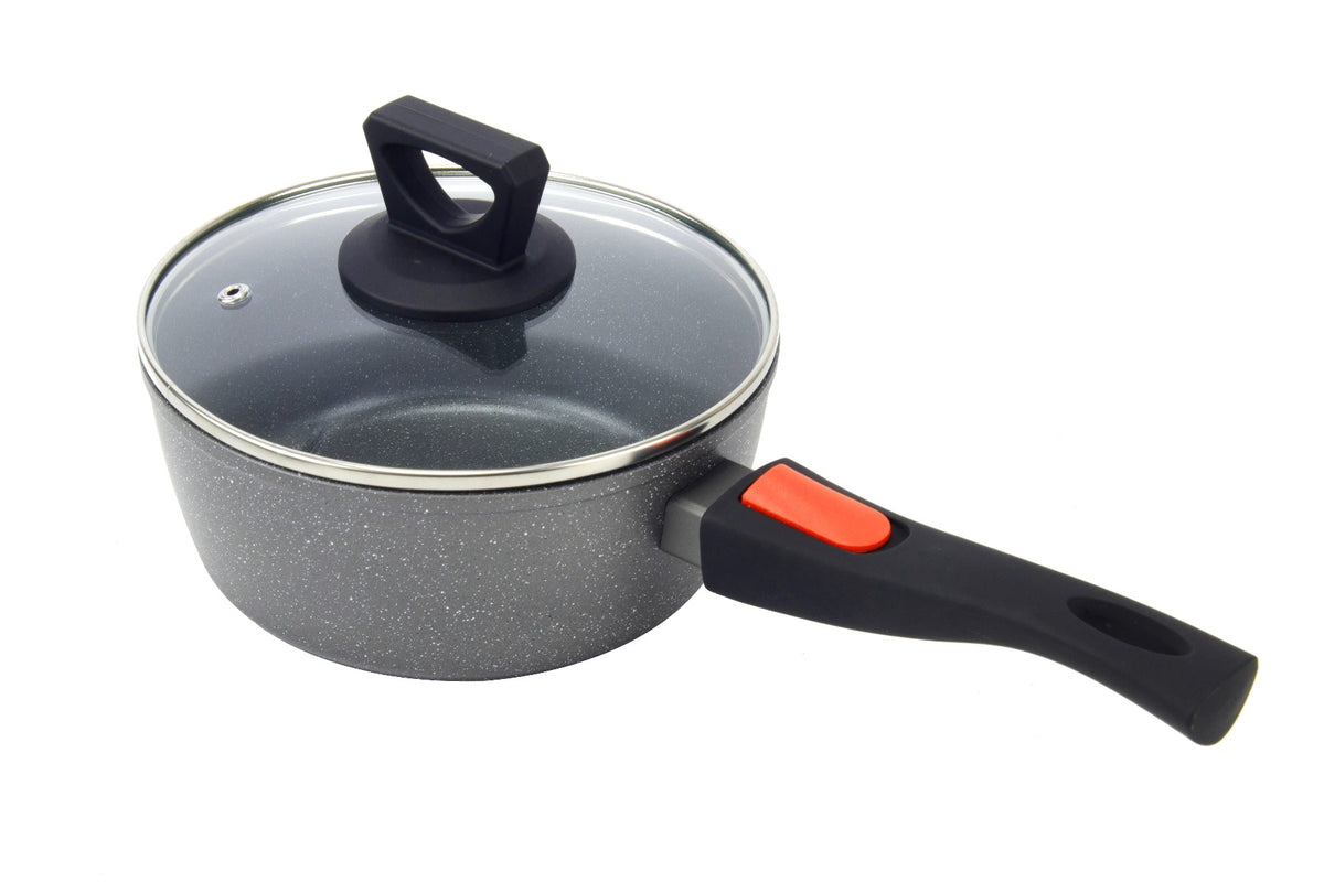 Non Stick Induction Safe Saucepan with Detachable Handle and Lid 18cm