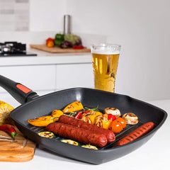 Non Stick Induction Safe Grill Pan with Detachable Handle 28cm