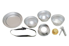Aluminium Cook Set with Alcohol Burner 8 Piece Set