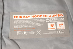 Murray Jumbo Hooded Sleeping Bag, 0-5°C, Breathable Lining, Ripstop Fabric, Auto Lock Zips, Sewn-in Storage Pocket, Hanging Loop, Storage Bag, 90x240cm