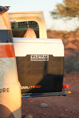 Car Fridge/Freezer Slide, Powder Coated, High Strength Bearing Drawer extends 100% from Base, 2 Straps included, Max Weight 125kg