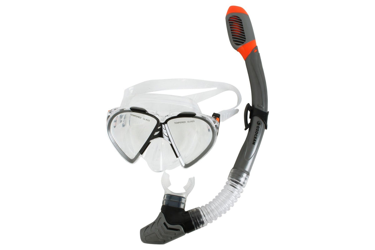 Hayman Adult Silicon Mask and Snorkel Set - Grey, Red or Blue