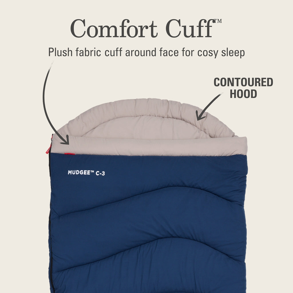 Coleman Mudgee C-3 Tall Warm Hooded Sleeping Bag, -3°C Rated