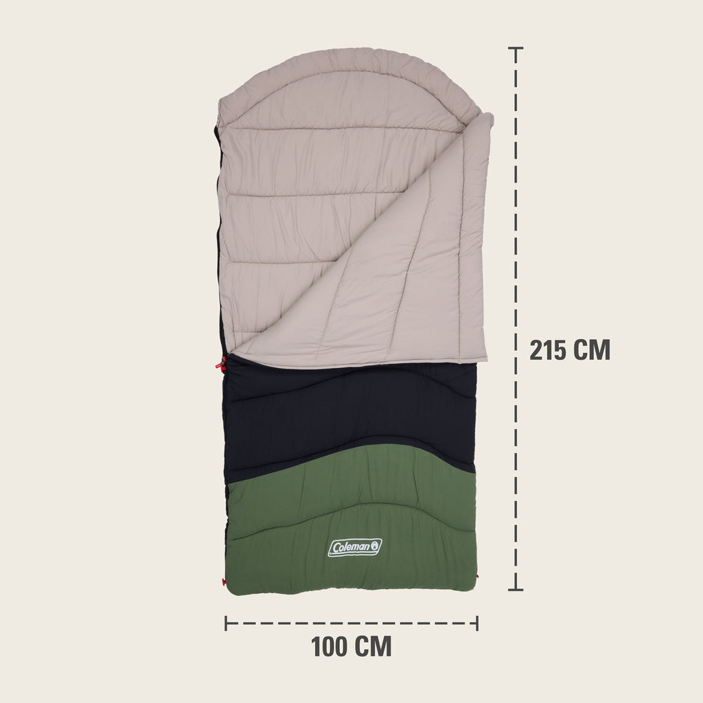 Coleman Mudgee Tall Lightweight Hooded Sleeping Bag, +5°C Rated