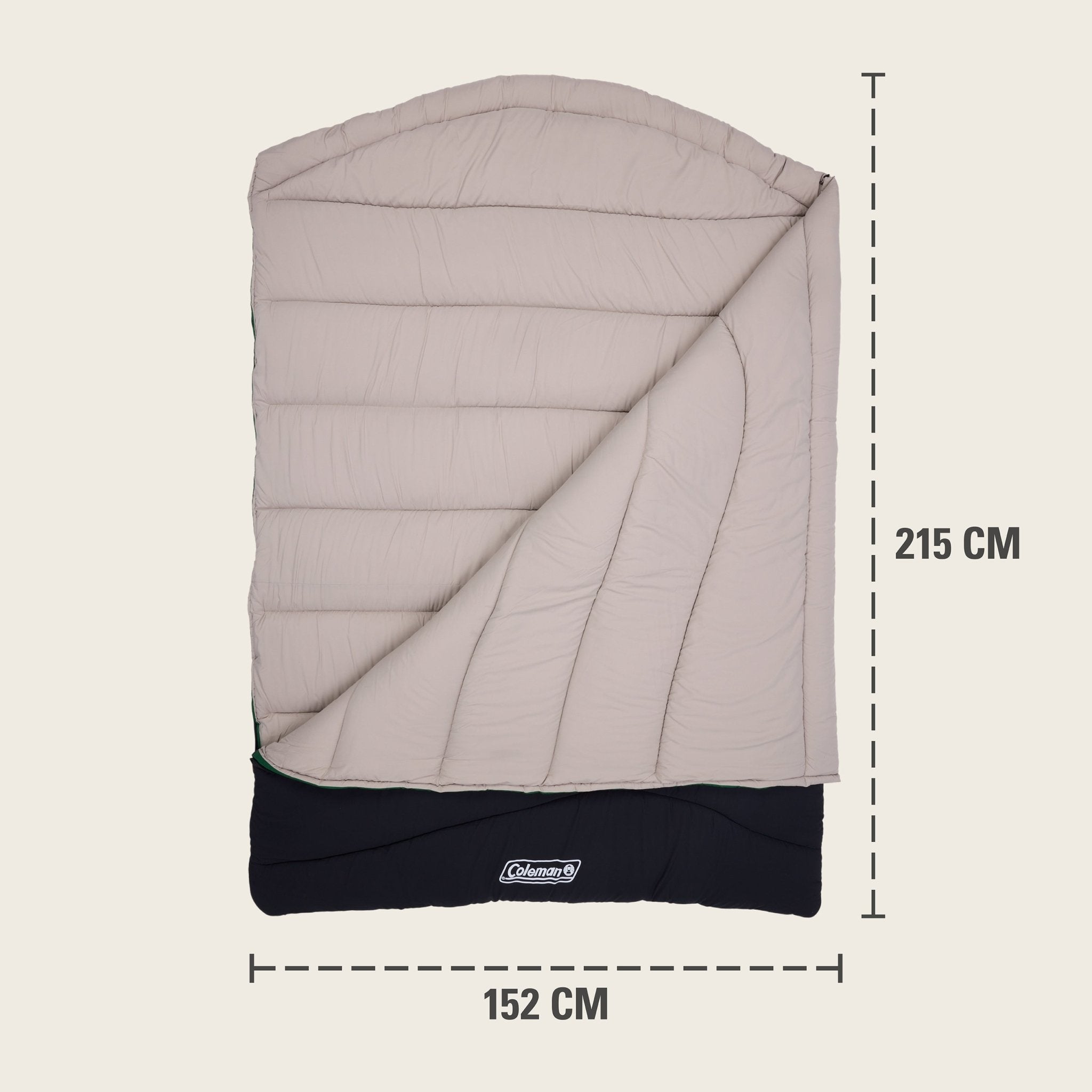 Coleman Mudgee C-3 Warm Hooded Double Sleeping Bag, -3°C Rated
