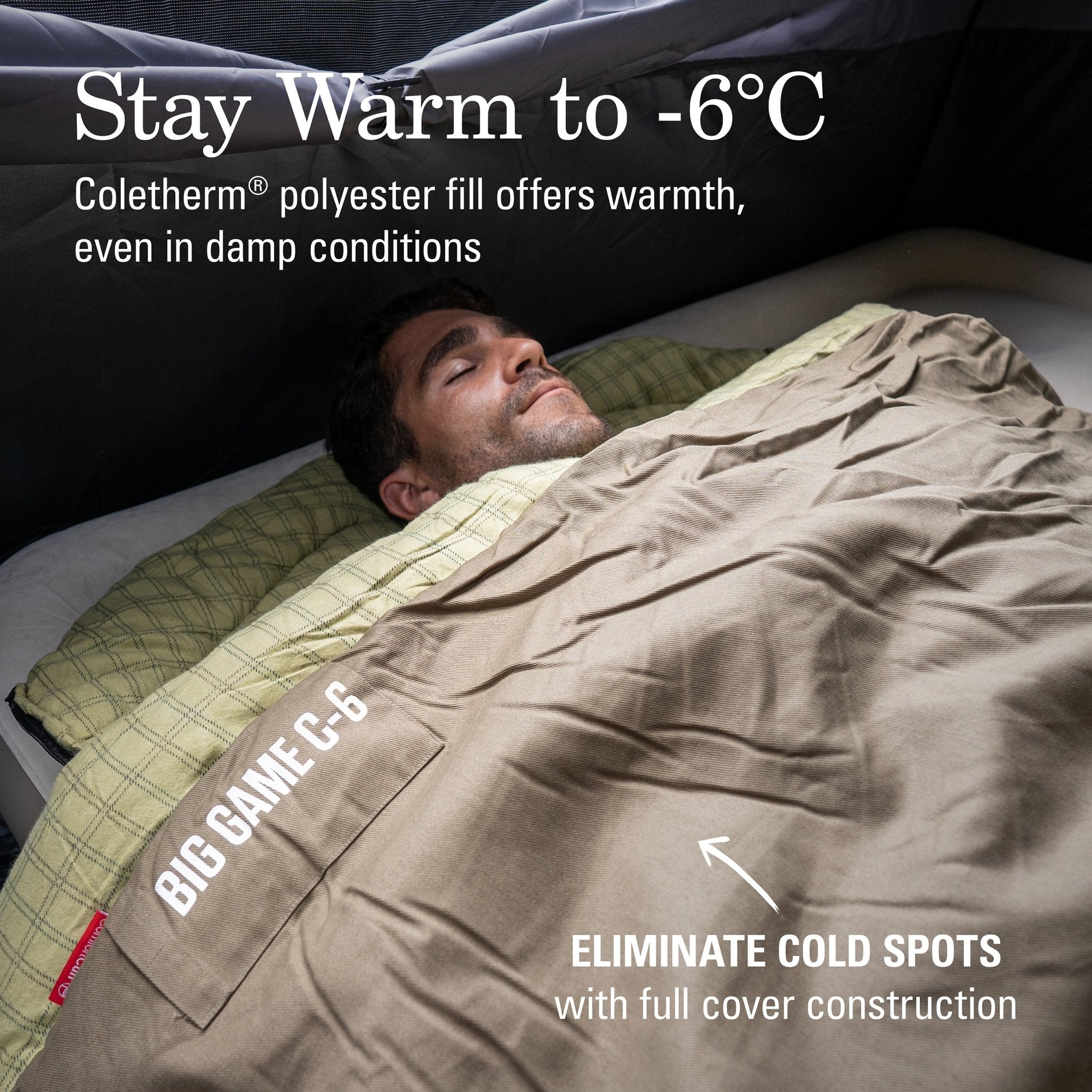 Coleman Big Game C-6 Extra-Large Hooded Sleeping Bag, -6°C Rated