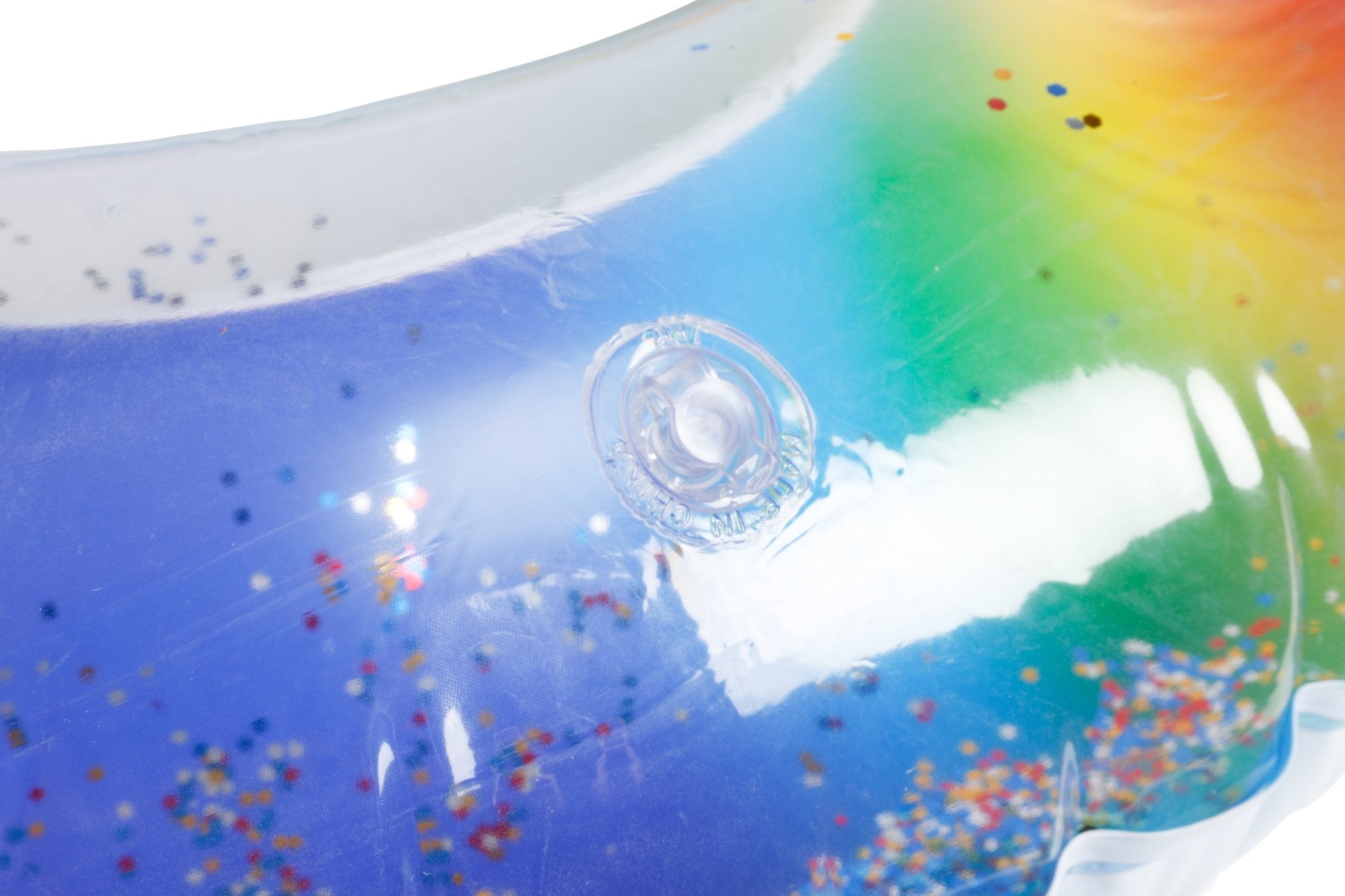 Large Inflatable Swim Ring Rainbow Glitter 78cm
