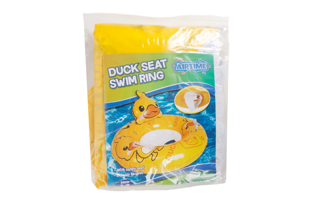 Kids Inflatable Duck Swim Ring with Seat 56cm - Ages 1-2yrs