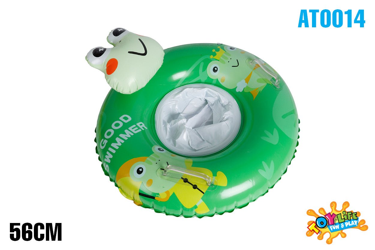 Kids Inflatable Frog Swim Ring with Seat 56cm - Ages 1-2yrs