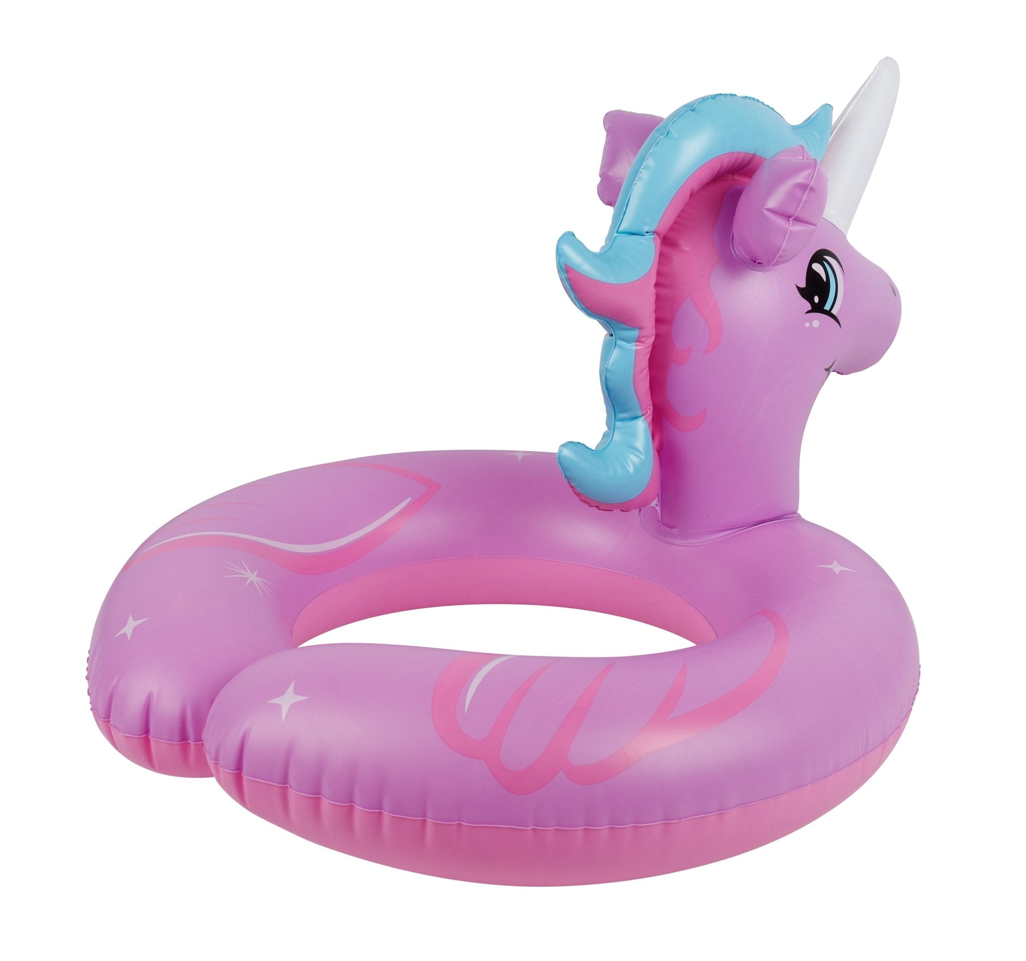 Inflatable Pink Unicorn Split Swim Ring 51cm - Ages 3+