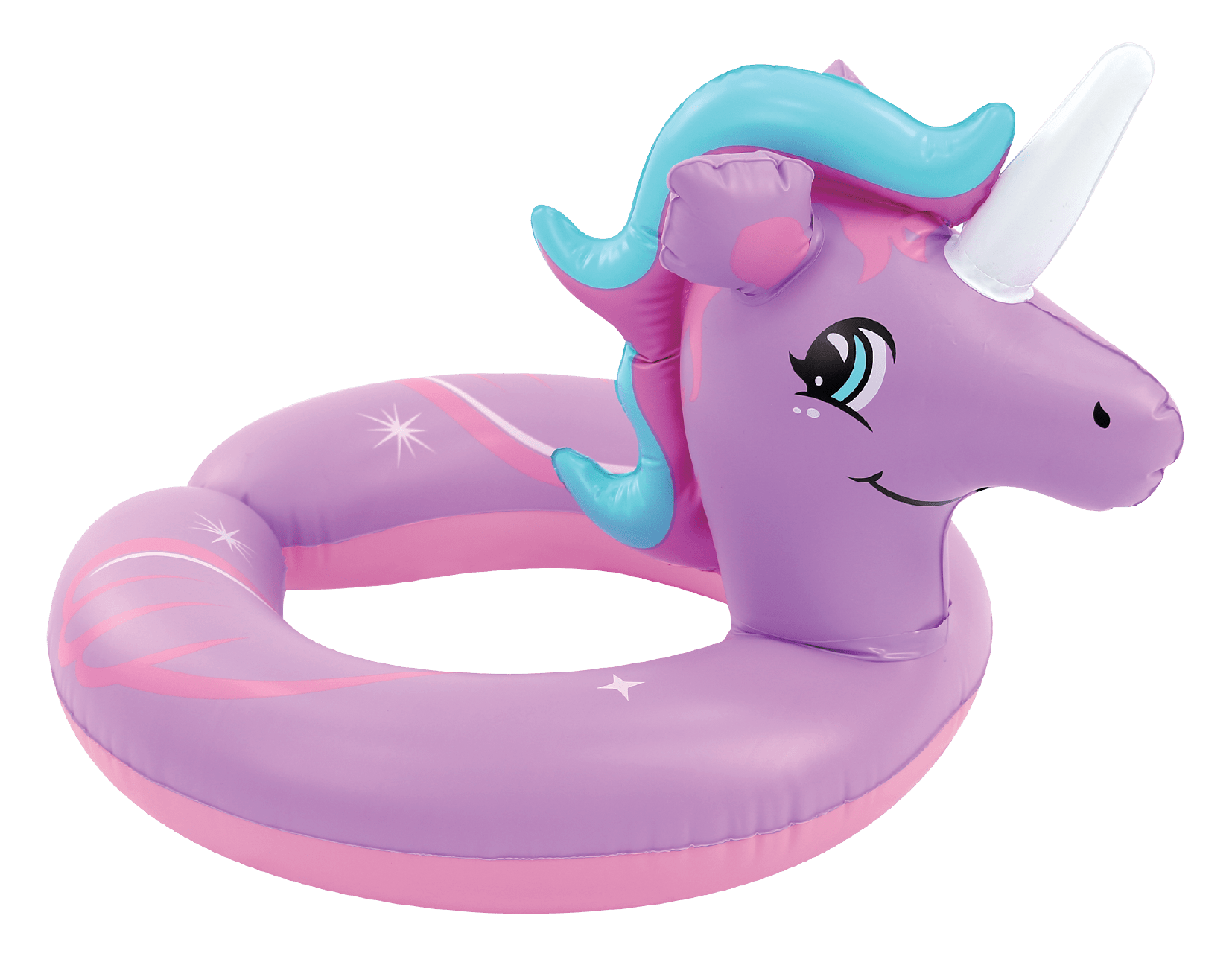 Inflatable Pink Unicorn Split Swim Ring 51cm - Ages 3+